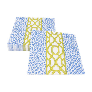 Caspari Knots And Spots Blue/Green Napkin Luncheon 18461L