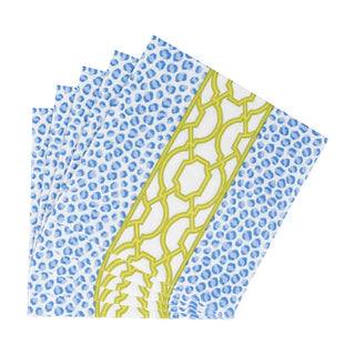 Caspari Knots And Spots Blue/Green Napkin Luncheon 18461L