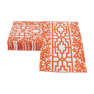 Caspari Coral And Trellis Coral Guest Towel 18470G