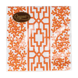Caspari Coral And Trellis Coral Napkin Luncheon 18470L