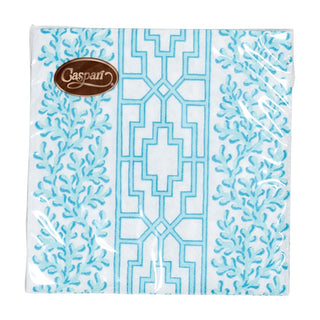 Caspari Coral And Trellis Robin's Egg Napkin Cocktail 18471C