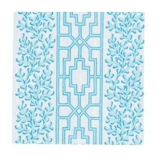 Caspari Coral And Trellis Robin's Egg Napkin Cocktail 18471C
