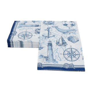 Caspari To The Lighthouse Guest Towel 18480G