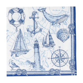 Caspari To The Lighthouse Luncheon Napkins - 20 Per Package 18480L
