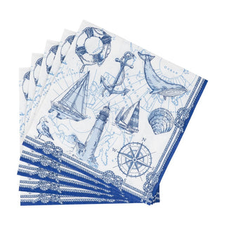 Caspari To The Lighthouse Luncheon Napkins - 20 Per Package 18480L