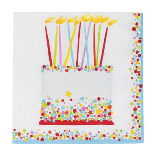 Caspari Birthday Cake Luncheon Napkins - 20 Per Package 18500L