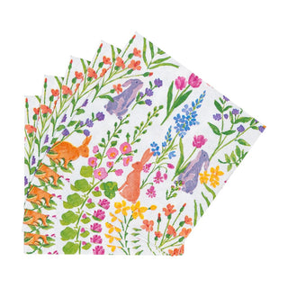 Caspari Bunny Field Cocktail Napkins - 20 Per Package 18530C
