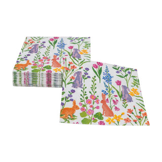 Caspari Bunny Field Napkin Cocktail 18530C