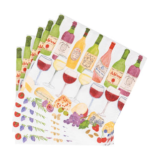 Caspari Wine Pairings Napkin Cocktail 18560C