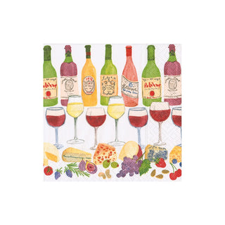 Caspari Wine Pairings Napkin Cocktail 18560C