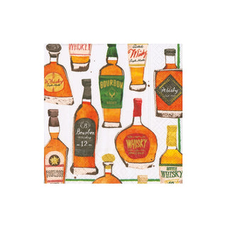Caspari Whiskey Tasting Napkin Cocktail 18570C