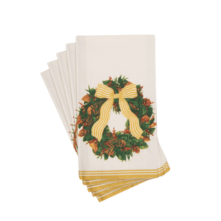 Caspari Magnolia Wreath Guest Towels - includes 15 Guest Towels 18580G