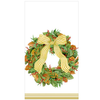 Caspari Magnolia Wreath Guest Towels - includes 15 Guest Towels 18580G