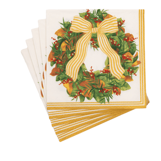 Caspari Magnolia Wreath Luncheon Napkins - includes 20 Luncheon Napkins 18580L