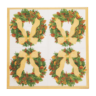 Caspari Magnolia Wreath Luncheon Napkins - includes 20 Luncheon Napkins 18580L