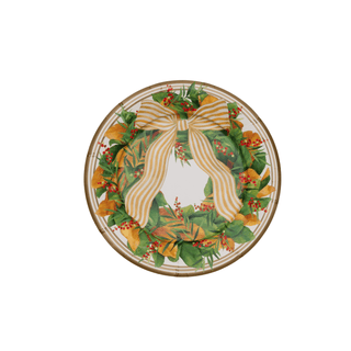 Caspari Magnolia Wreath Paper Salad & Dessert Plates - includes 8 Paper Salad & Dessert Plates 18580SP