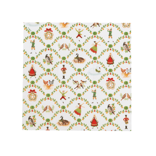 Caspari On The Twelfth Day Cocktail Napkins - includes 12 Cocktail Napkins 18600C
