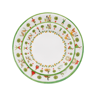 Caspari On The Twelfth Day Paper Salad & Dessert Plates - includes 8 Paper Salad & Dessert Plates 18600SP