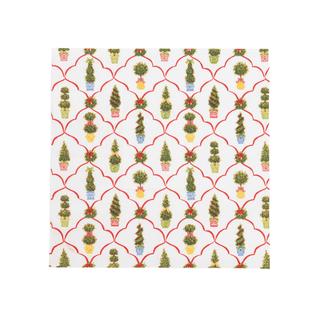 Caspari Petit Jardin de Noel Cocktail Napkins - includes 20 Cocktail Napkins 18610C