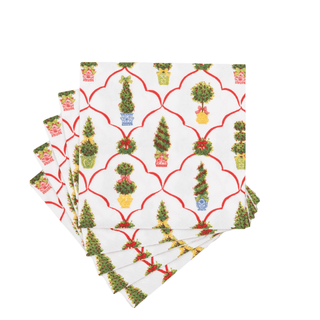 Caspari Petit Jardin de Noel Cocktail Napkins - includes 20 Cocktail Napkins 18610C