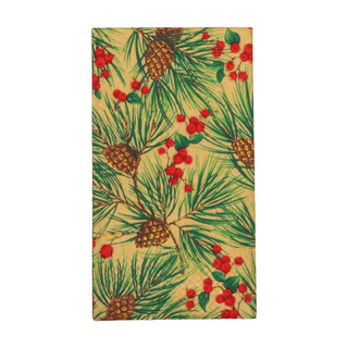 Evergreen And Berries Gold Guest Towels - includes 15 Guest Towels
