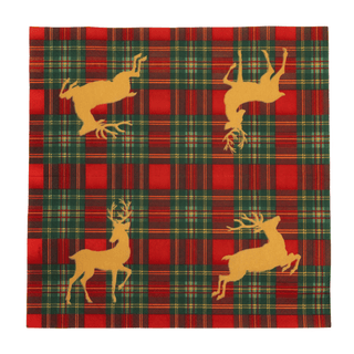 Caspari Reindeer Tartan Red Luncheon Napkins - includes 20 Luncheon Napkins 18630L