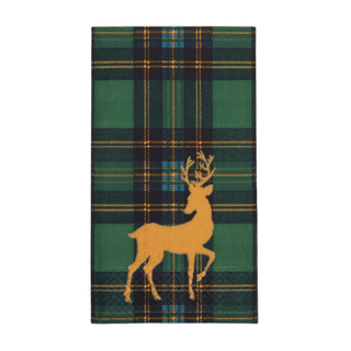Reindeer Tartan Green Guest Towels - includes 15 Guest Towels