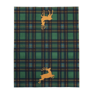 Reindeer Tartan Green Guest Towels - includes 15 Guest Towels