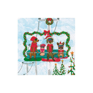 Caspari Alpine Pets Cocktail Napkins - includes 12 Cocktail Napkins 18640C
