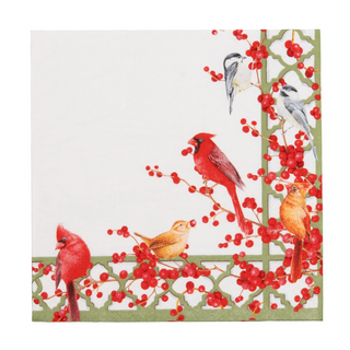 Winter Birds and Berries Recycled Luncheon Napkins - includes 20 Luncheon Napkins