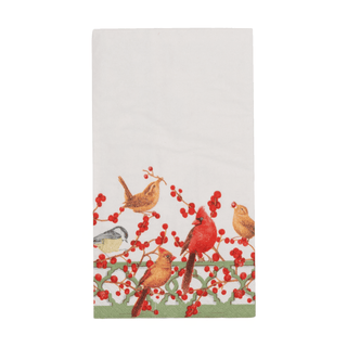 Caspari Winter Birds and Berries Recycled Guest Towels - includes 15 Guest Towels 18670EG