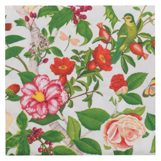 Christmas Chinoiserie White Dinner Napkins - includes 20 Dinner Napkins