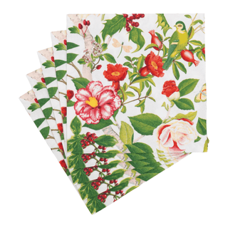 Christmas Chinoiserie White Luncheon Napkins - includes 20 Luncheon Napkins