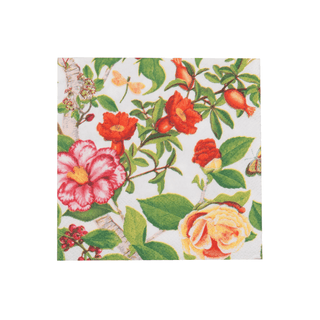 Caspari Christmas Chinoiserie White Cocktail Napkins - includes 20 Cocktail Napkins 18680C