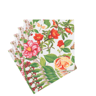 Caspari Christmas Chinoiserie White Cocktail Napkins - includes 20 Cocktail Napkins 18680C