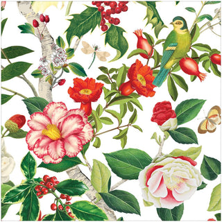 Caspari Christmas Chinoiserie White Dinner Napkins - includes 20 Dinner Napkins 18680D