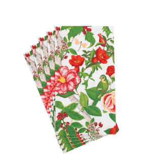Caspari Christmas Chinoiserie White Guest Towels - includes 15 Guest Towels 18680G