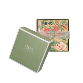 Caspari Christmas Chinoiserie Gold Boxed Cocktail Napkins - includes 12 Boxed Cocktail Napkins 18681B