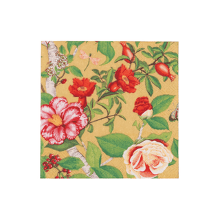 Caspari Christmas Chinoiserie Gold Cocktail Napkins - includes 12 Cocktail Napkins 18681C