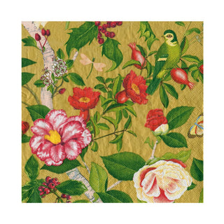 Caspari Christmas Chinoiserie Gold Luncheon Napkins - includes 20 Luncheon Napkins 18681L