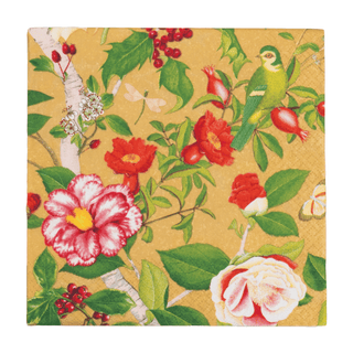 Caspari Christmas Chinoiserie Gold Luncheon Napkins - includes 20 Luncheon Napkins 18681L