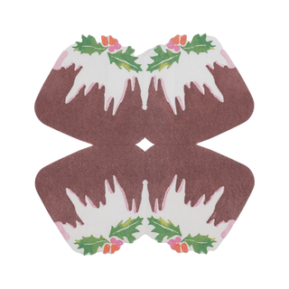 Caspari Plum Pudding--Die-Cut Die-Cut Napkins - includes 15 Die-Cut Napkins 18710LGDC