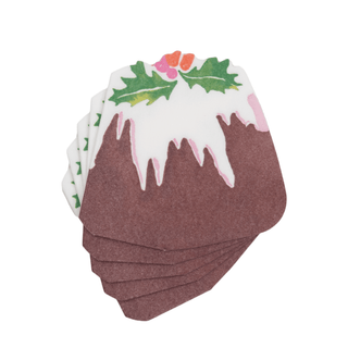 Caspari Plum Pudding--Die-Cut Die-Cut Napkins - includes 15 Die-Cut Napkins 18710LGDC