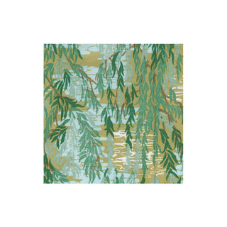 Caspari Willows Green Cocktail Napkins - includes 12 Cocktail Napkins 18730C