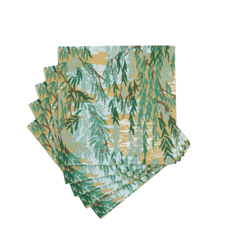 Caspari Willows Green Cocktail Napkins - includes 20 Cocktail Napkins 18730C