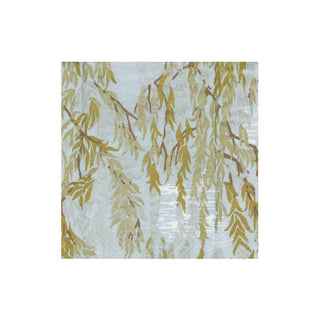 Caspari Willows Silver Cocktail Napkins - includes 12 Cocktail Napkins 18731C
