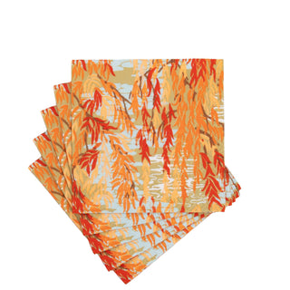 Caspari Willows Coral Cocktail Napkins - includes 20 Cocktail Napkins 18732C