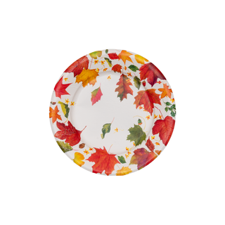 Swirling Leaves White Paper Salad & Dessert Plates - includes 8 Paper Salad & Dessert Plates