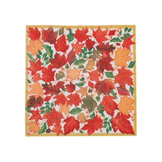 Caspari Swirling Leaves White Cocktail Napkins - includes 20 Cocktail Napkins 18740C