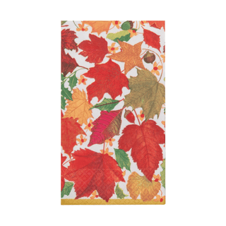 Caspari Swirling Leaves White Guest Towels - includes 15 Guest Towels 18740G
